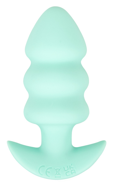 Wibrujący pieszczoch analny Cuties. Trzy stymulujące części, o zmiennej grubości, kolor zielony, silikon