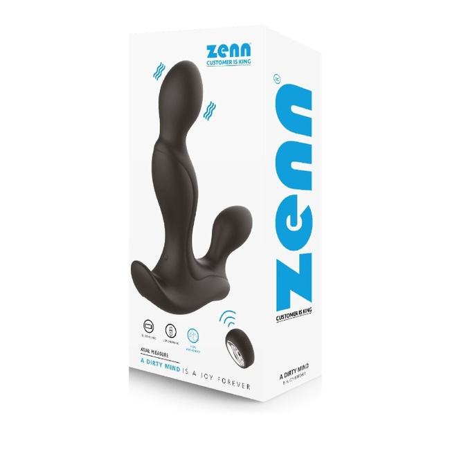 Tylne wejście - silikonowy silnie wibrujący masażer prostaty z mocno wygiętą końcówką do stymulacji krocza sterowany pilotem