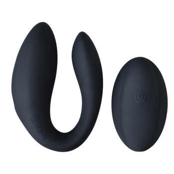 Mocny, czarny wibrator dla par, pilot zdalnego sterowania, 12 trybów wibracji, wodoodporność IPX7, długość 9cm