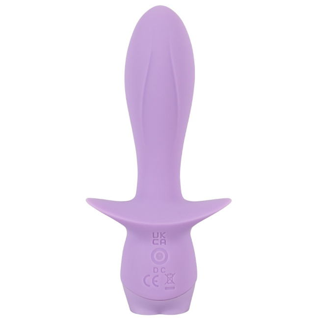 Liliowy pieszczoch - mini wibrator waginalny i analny, z kotwicą, świecący kryształ, 13,6 cm, Cuties 4 generacji