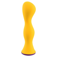 Cytrynowy tylec – falowy wibrujący stymulator analny korek butt plug, długość 12,5 cm, średnica max 3,2 cm, 10 trybów pracy