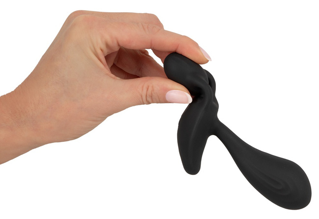 Silikonowy, dwusilnikowy, spacerowy masażer prostaty i krocza na pilota