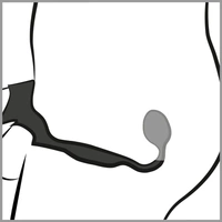 Pierścień na penisa i jądra z wibrującym plugiem analnym sterowanym na pilota