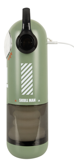 Duży masturbator 3w1 z wibracjami, ruchem posuwistym, z grzaniem i świecącą czaszką