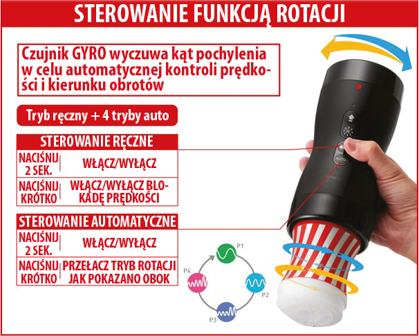 Rotator masturbatorów TENGA - Vacuum Gyro Roller - masturbator TENGA - GRATIS