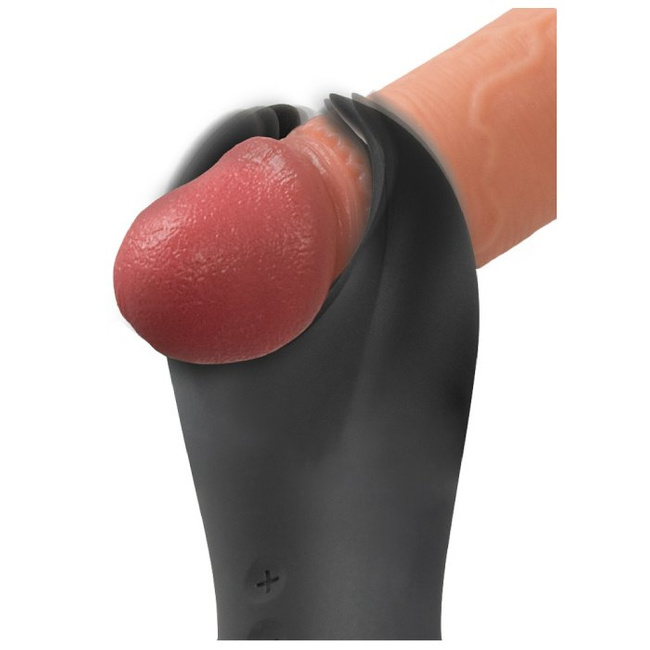 Wibrator dla mężczyzn z ryflowanymi skrzydełkami do penisa i jąder