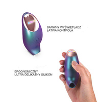 Francuski pocałunek 2 - luksusowy, soniczny stymulator łechtaczki z języczkiem, w kolorze opalizującego turkusu, HiTech, silikonow + gra erotyczna w pakiecie