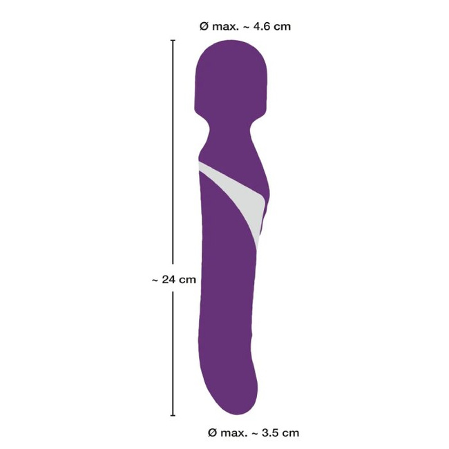 Purpurowy Bliźniak – dwustronny masażer wand z rotującym wibratorem 2w1