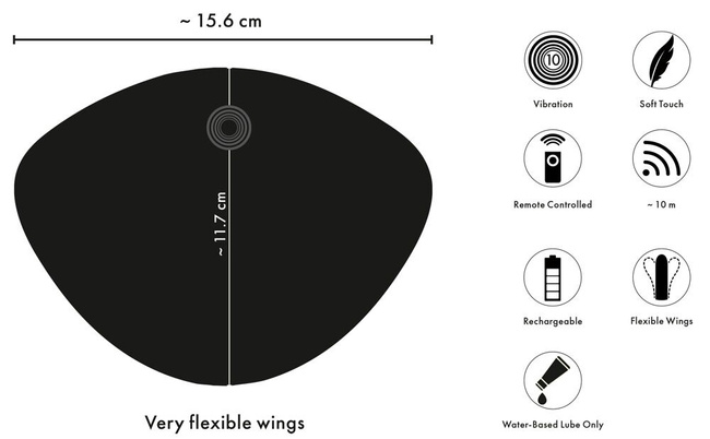 Wibrująca podkładka pod myszkę z elastycznymi skrzydełkami - do siadania, do majtek, na pilota