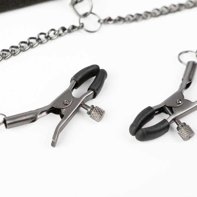 Wyściełana obroża i smycz SEI MIO, soft BDSM, bondage