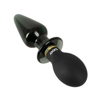 Dwukońcówkowy wibrujący korek analny butt plug szklano-silikonowy