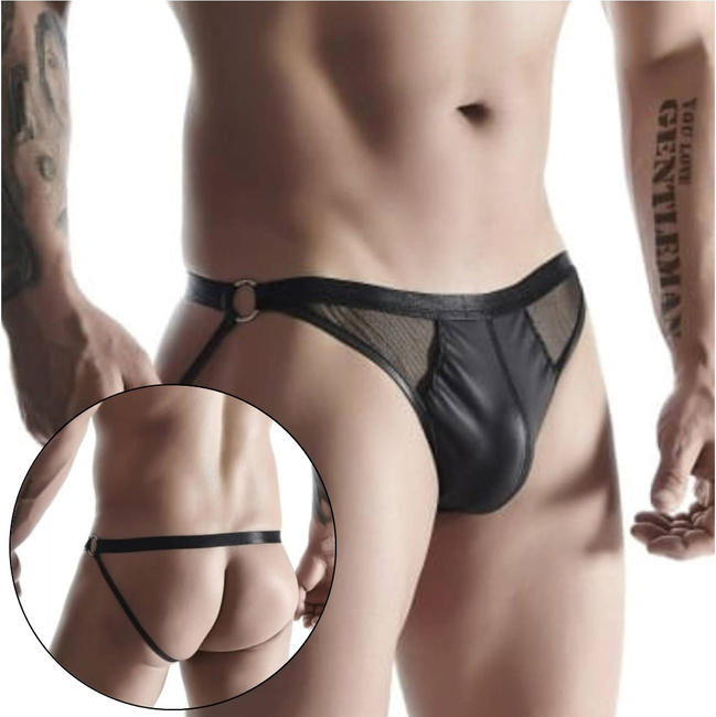 Stringi z otwartym tyłem ( jockstrap ) z efektem push-up powiększającym penisa