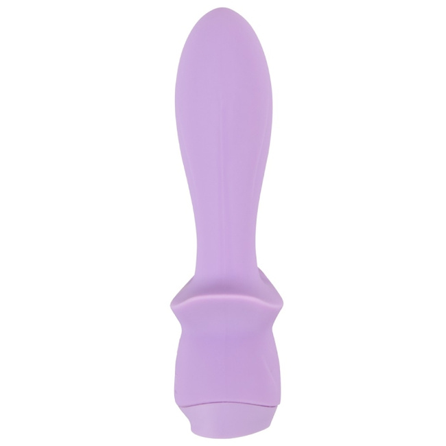 Liliowy pieszczoch - mini wibrator waginalny i analny, z kotwicą, świecący kryształ, 13,6 cm, Cuties 4 generacji