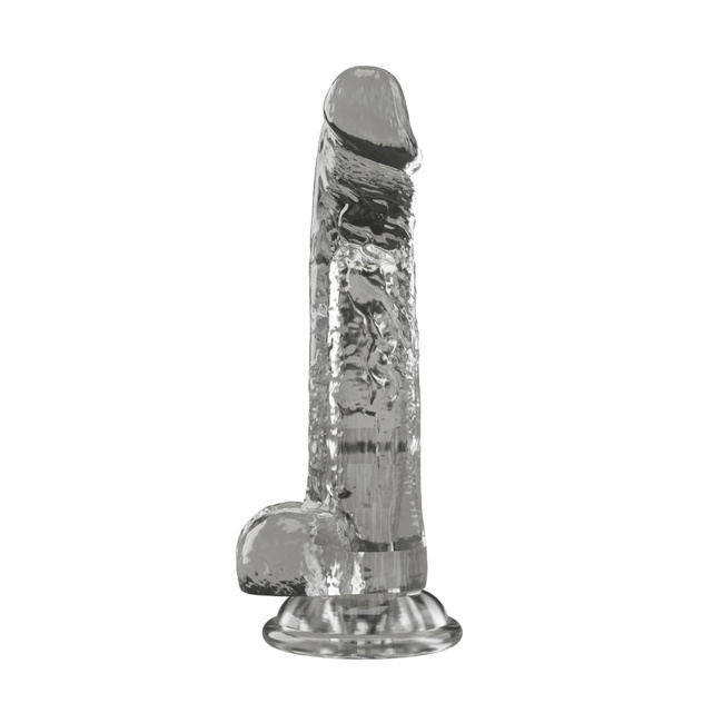 Realistyczne dildo wibrator z silną przyssawką, 24,5 cm / 19 cm wkładane, kolor przeźroczysty