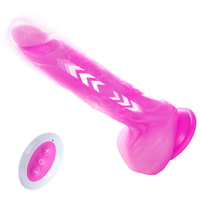 Silikonowe różowe dildo wibrujące na pilota JELIVOY Thrusting Dildo Rose Red od Tracy's Dog 23 cm z mocną przyssawką 
