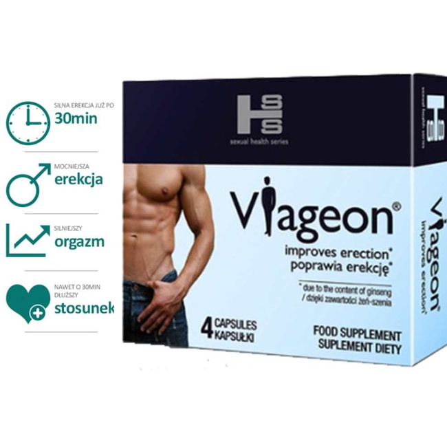 Suplement diety dla mężczyzn na erekcję VIAGEON 4 kaps. potencja libido