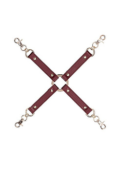 Krzyżak do łączenia ze skóry ekologicznej w kolorze burgund
