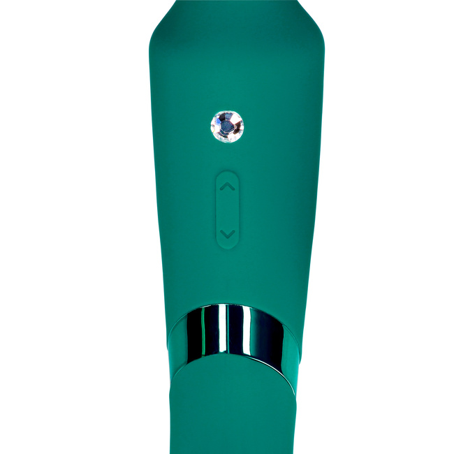 Dwustronna wibrująca różdżka, wibrator wand z wibrującą główką i wibrujące dildo z drugiej strony, 24 cm