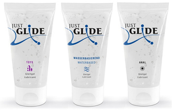 Just Glide – zestaw 3 lubrykantów wodnych 3x50 ml (Classic, Anal, Toylube)