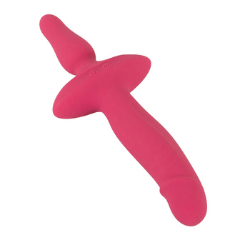 2w1 dwustronny wibrator 13,5 cm i korek analny 8,5 cm, 2 silniki, silikon, wodoodporny IPX7