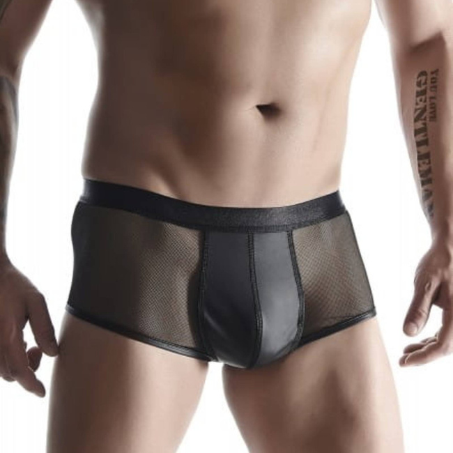 Czarne szorty z siateczką i efektem push up powiększającym penisa