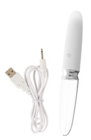 Hybrydowy, szklano-silikonowy wibrator z podświetleniem LED, prosty