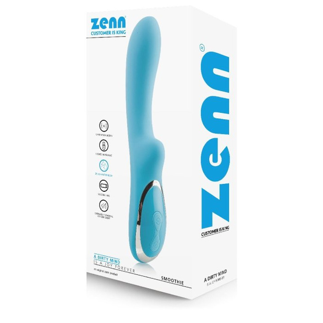 Wibrujący wygięty figlarz do punktu G z języczkiem do łechtaczki ZENN