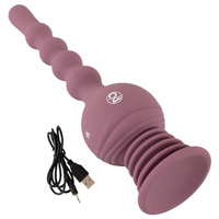 Analny siłacz – ultrasilnie wibrujące dildo kulkowe z przyssawką, 27,7 cm 