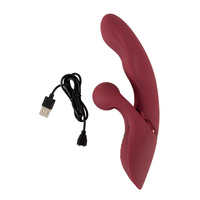 Rubinowe rozkosznik – wibrator z królikiem w kształcie kulki i punktowym pulsatorem do stymulowania pochwy, 3 silniki, silikon, długość 22,3 cm, wkładane 12,80 cm