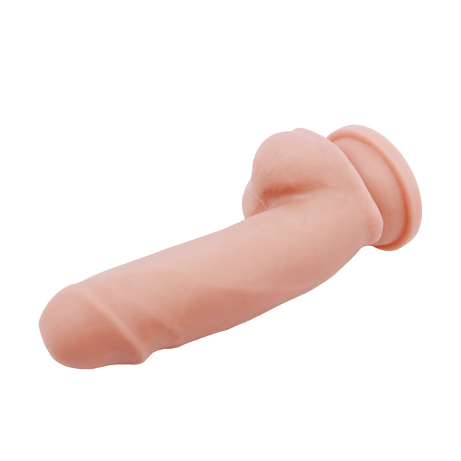 Super realistyczne dildo dwuwarstwowe, silna przyssawka, naturalne w dotyku, 18 cm, TPE