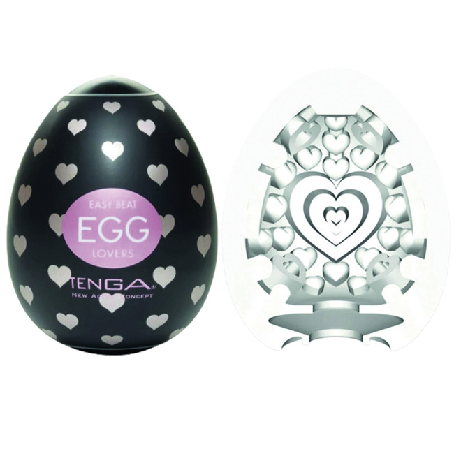 W miłosnym uścisku - masturbator jajko Tenga EGG Lovers o frezowaniu w kształcie serc, seria Wonder (REGULAR)