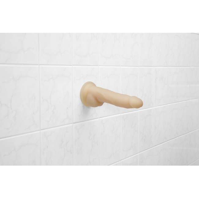 Wibrująco-rotujące dildo z przyssawką, wibrator do waginy i anusa, Platinum Cured Silicon, kolor cielisty, 20,3 cm / 14 cm wkładane, rozmiar XL
