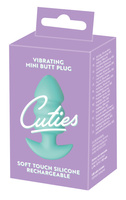 Wibrujący pieszczoch analny Cuties. Trzy stymulujące części, o zmiennej grubości, kolor zielony, silikon