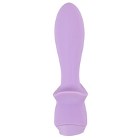 Liliowy pieszczoch - mini wibrator waginalny i analny, z kotwicą, świecący kryształ, 13,6 cm, Cuties 4 generacji