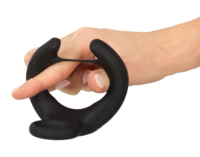 Pieszczoch jajeczny – wibrujący ring Ø 4,6 cm do jąder i moszny, ring erekcyjny Ø 3,4 cm i na pilota