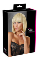 Blond wamp – średnia peruka z fryzurą w stylu bob z klasyczną grzywką, dł. 30 cm, poliester, kolor jasny blond