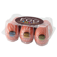 Siódmy bieg - masturbator jajko Tenga EGG Gear o grubszych ścianach z frezami w kształcie kół zębatych po wewnętrznej stronie, seria Hard Boiled (STRONGER)