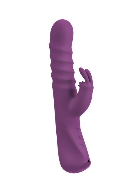 Purpurowy Superbohater– super wibrator posuwisty, z wibracjami główki i królikiem do łechtaczki