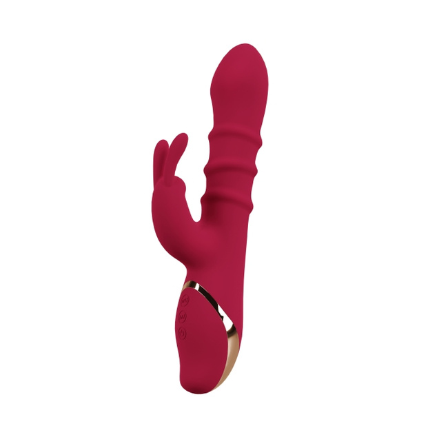 Wibrator z wirującą spiralą rozkoszy i króliczkiem do łechtaczki, bardzo silne wibracje, 23,7 cm, silikon 