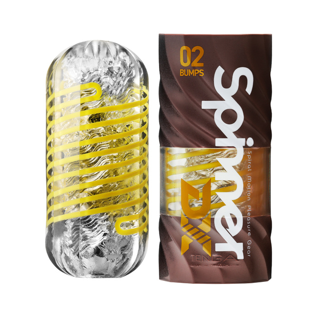 Masturbator wirujący-skrętny Spinner DELUX DX02 BUMPS z miękkimi, sprężystymi wypustkami i suszarką