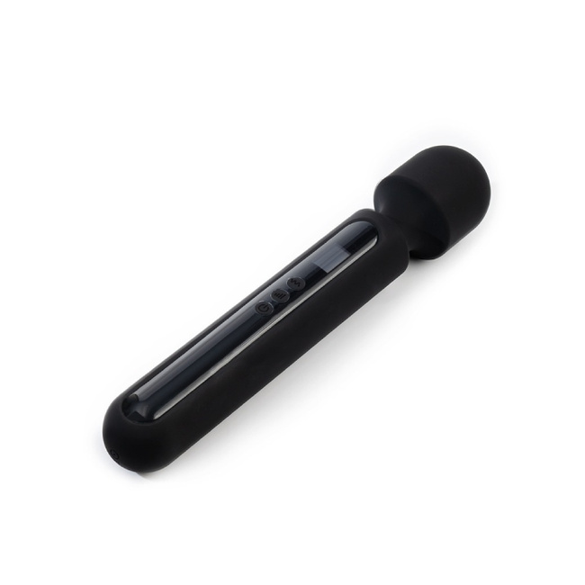 Sensual - Seksowny Adam: lukusowa duża różdżka wand z cyfrowym wyświetlaczem, do łechtaczki, sutków i całego ciała, hebanowa czerń, silikon, 29,8 cm