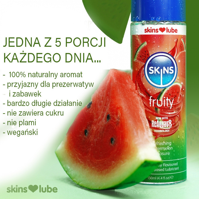 Jadalny żel ORZEŹWIAJĄCY ARBUZ, do seksu oralnego, waginalnego i analnego, naturalne aromaty, na bazie wody, 130 ml