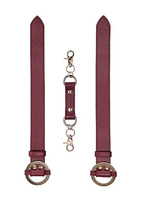 Kajdanki na nadgarstki i kostki ze skóry ekologicznej w kolorze burgund