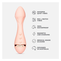 Canberra wibrator bullet, z płatkami, brzoskwiniowy Rose 2 VUSH