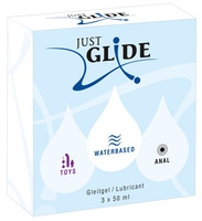 Just Glide – zestaw 3 lubrykantów wodnych 3x50 ml (Classic, Anal, Toylube)