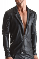 Dopasowana kurtka męska z ekoskóry