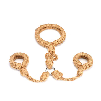 Ekologiczna uprząż do krępowania, kajdanki na ręce i obroża, linka bawełniana, kinbaku shibari bondage, regulowane