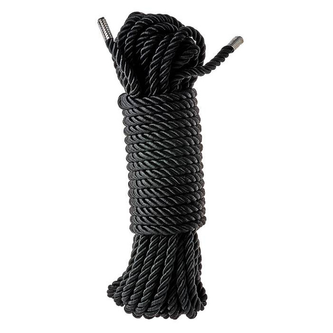 Jedwabista lina do bondage – shibari seria DELUXE czarna 10 metrów BDSM