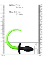 Kosmiczny korek analny Rex z ogonkiem świecącym w ciemności, fluorescencyjnym 8 cm, średnica 3 cm