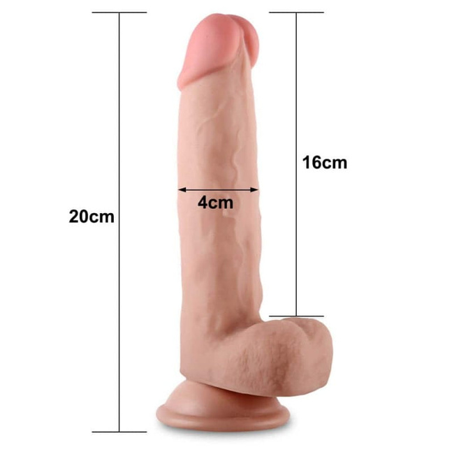 Prawdziwy penis! Dildo z przesuwaną skórą i przyssawką 21 cm